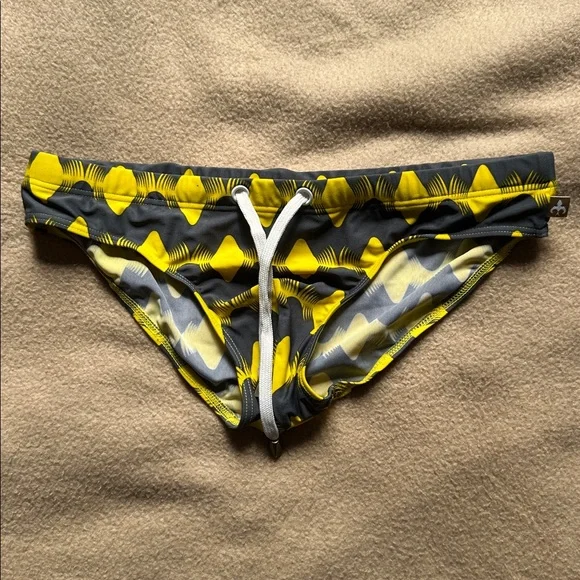 Marcuse yellow and gray swim brief - Picture 1 of 3